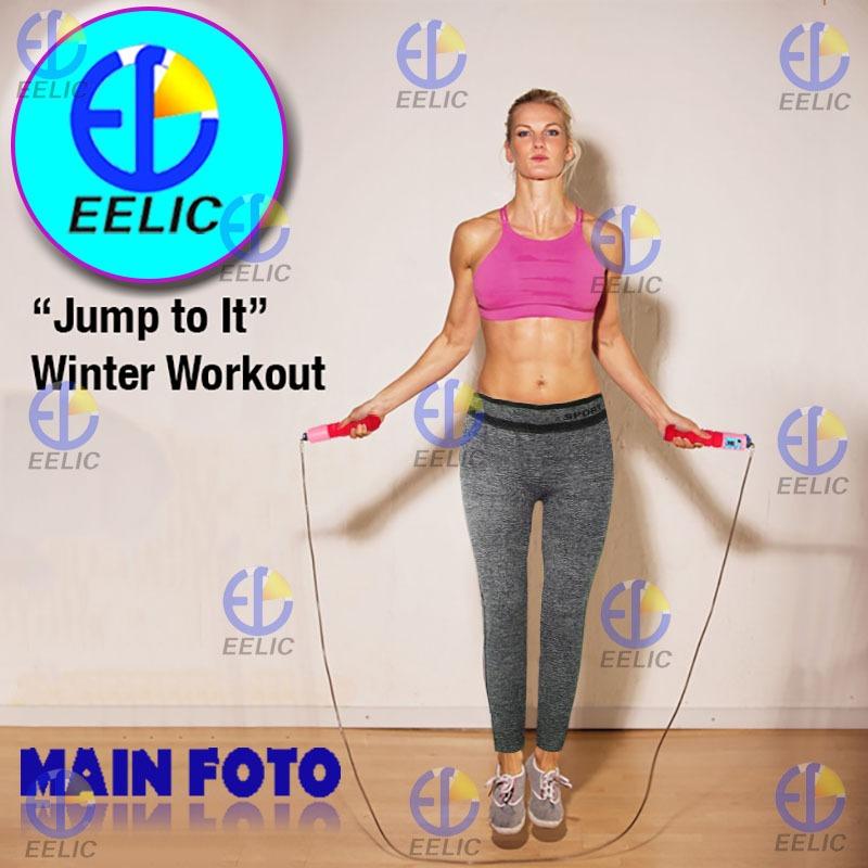 EELIC CLJ-022319 MIX1 HITAM-HIJAU Celana Leging Sport 0022 Motif Garis HITAM + JUR- KY319 Skipping Jump Rope Lompat Tali With Counter