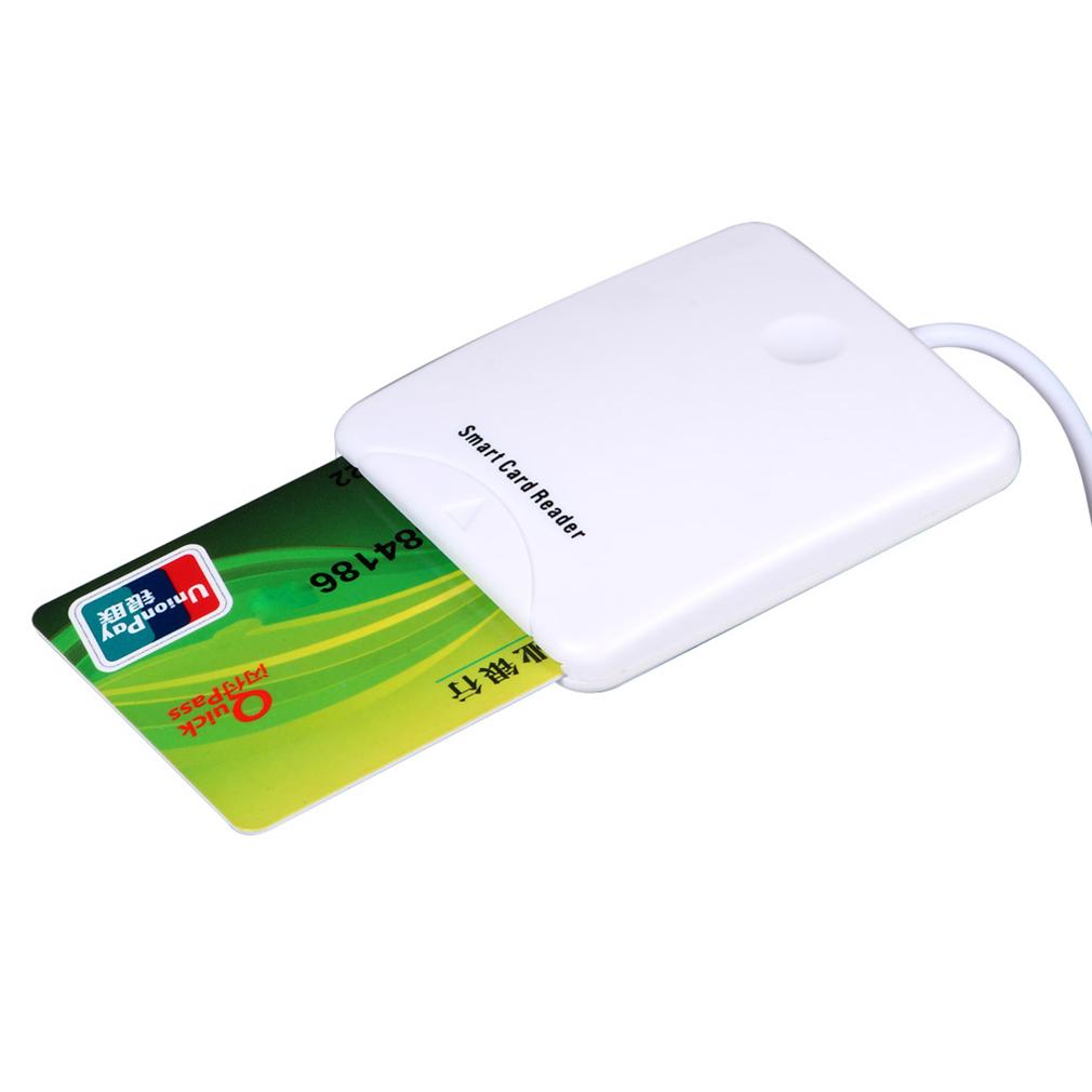Putih ABS 0-60 °C USB Kontak Kartu Chip Pintar Kartu KTP Reader dengan Slot SIM For Windows ME/2000/ xp/atau untuk Mac OS 8.6, 9.X