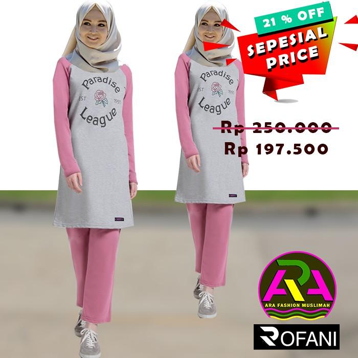 BAJU KAOS OLAHRAGA WANITA / SETELAN OLAHRAGA MUSLIM MISTY PINK ROFANI ()