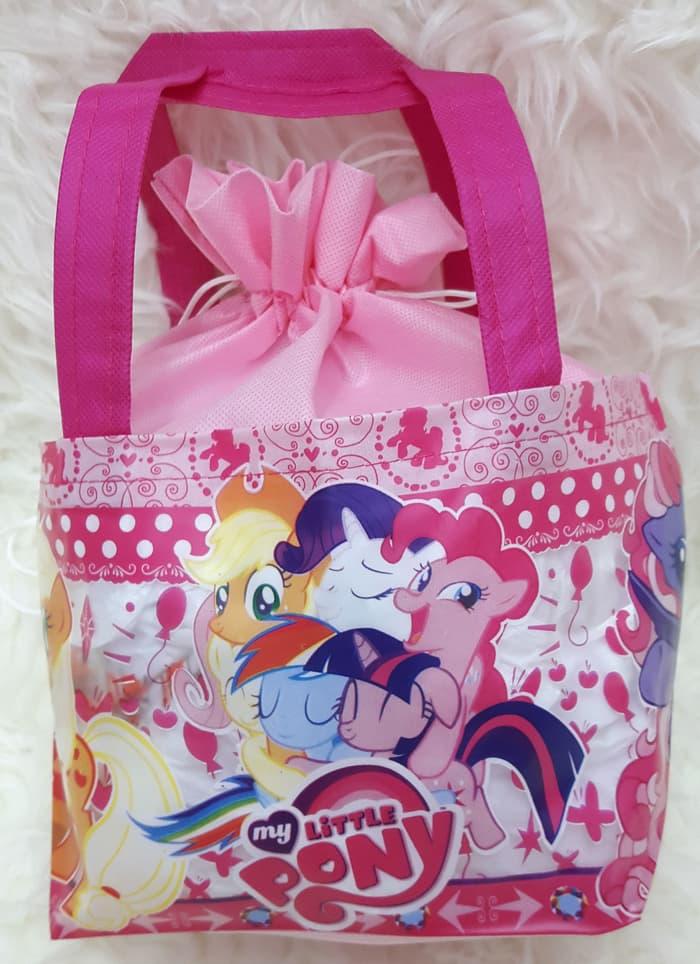 ASLI!!! Tas serut Spunbond / Goodie bag / Tas Souvenir Ultah Anak Little Pony - vkSwfc