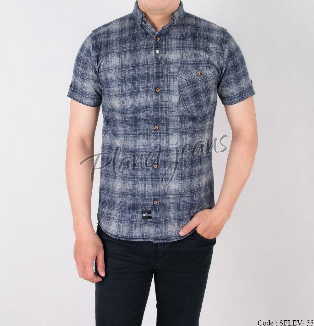 Baju Kemeja Bahan Flanel Pria Lengan Pendek Slimfit - Flannel Kotak Cowok Tangan Pendek Cowok - Sflev55 di lapak Planet Jeans planetjeans