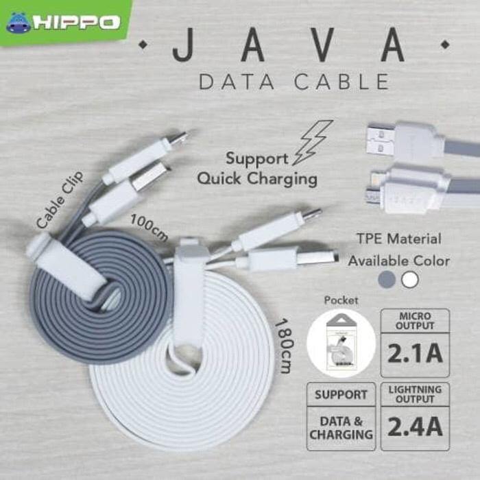 Kabel data Hippo Java IPHONE 5 & 6 180cm 2.1a usb