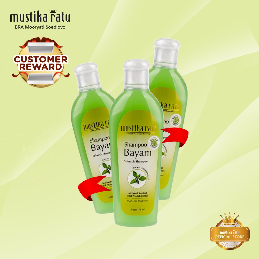 Mustika Ratu Triple Bundle Best Seller Perawatan Rambut Shampoo Rambut Bayam 175ml Rambut Kuat