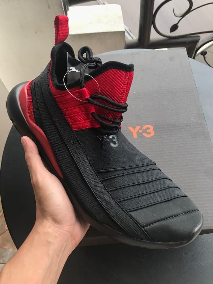 HARGA DISKON!!! ADIDAS Y3 Qasa Elle Yohji Yamamoto Black Red High Premium Original - Iff5tp