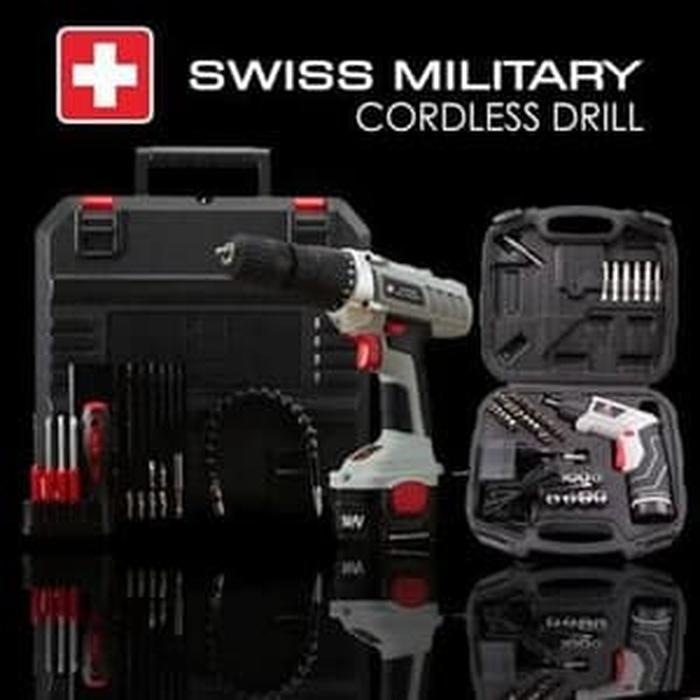 Promo ALAT BOR SWISS MILITARY CORDLESS DRILL Original