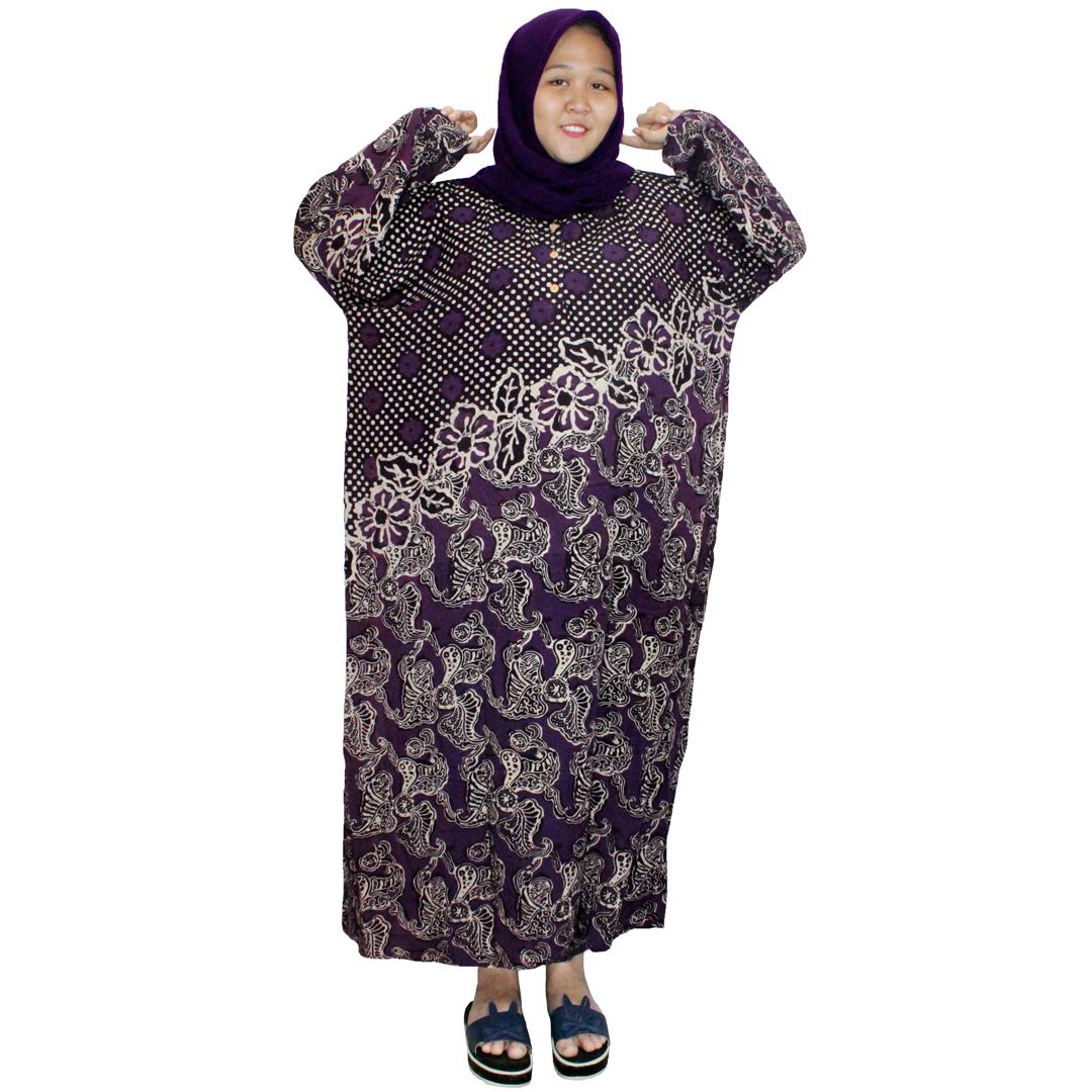 Longdres Jumbo Batik, Daster Lengan Panjang Jumbo, Baju Tidur, Piyama, Kancing, Daster Bumil, Busui (LPT003-09) Batikalhadi Online