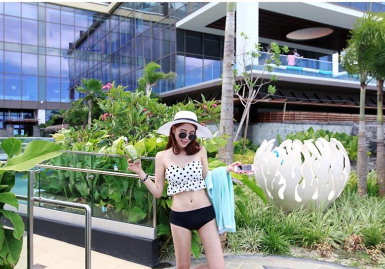 Bikini Baju Renang Wanita Modis Baru Polkadot Terpisah (Gambar Warna)
