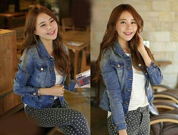 AG Apparel Jaket Levis Biru Tua / Jaket Wanita / Fashion Wanita / Setelan Wanita / Fashion Wanita / Model Kekinian