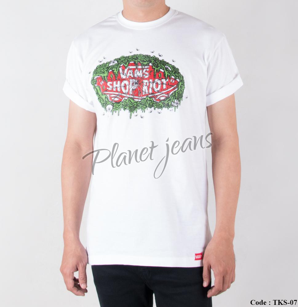 Baju Kaos Distro Cowok Vans / T-Shirt Surfing Pria Sket Surf Tks07