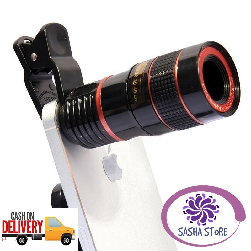 SS Lensa Tele Zoom Jepit 8x / Telezoom Jepit / Telescope Universal 8x Zoom / Telescope Clip Jepit Mobile Phone