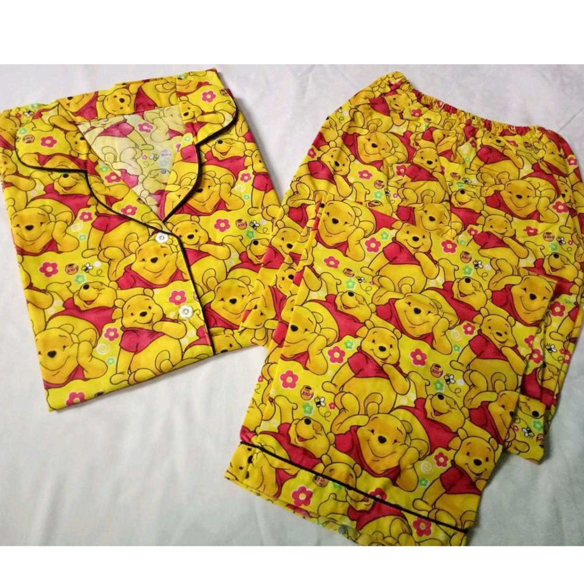 rgs store piyama baju tidur dewasa kartun thepooh cp fit to M/L karakter baju tidur