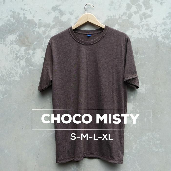 Baju Kaos Polos Oblong Bandung Choco Misty Pria Wanita Coklat