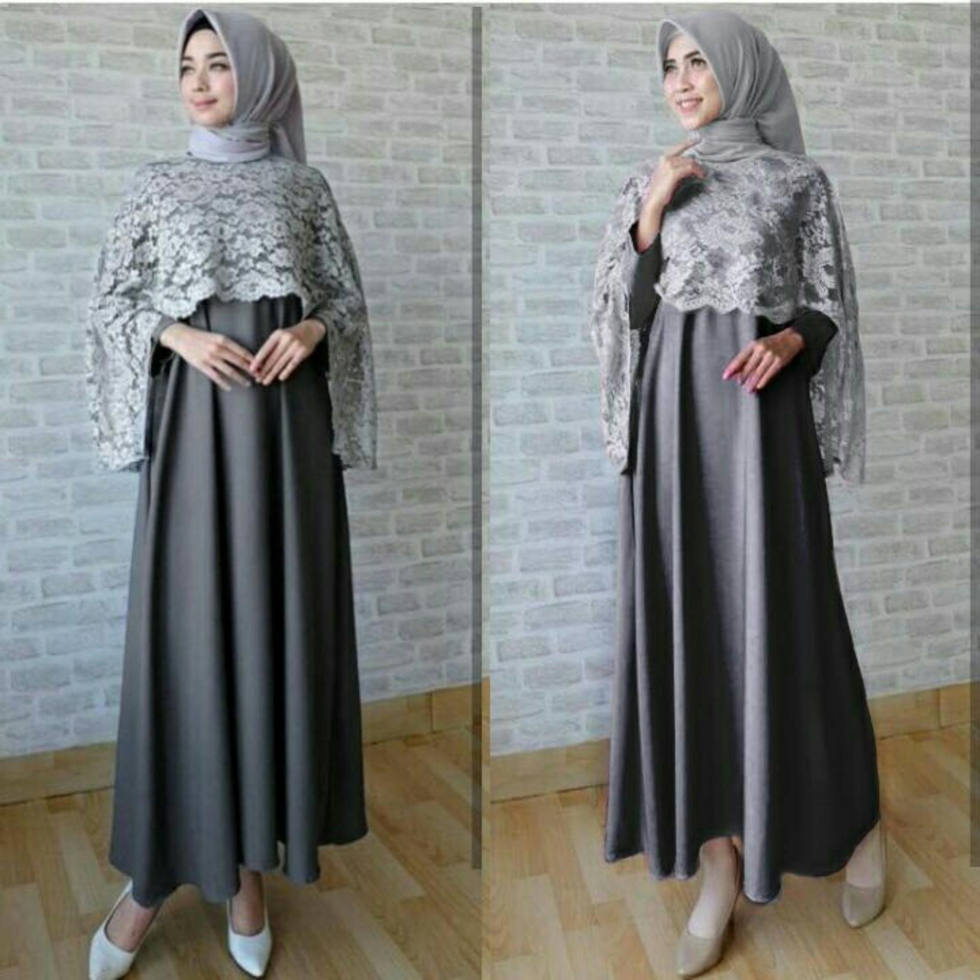 trendshopee Pakaian Muslim Wanita Gamis Maxy Razela Brukat