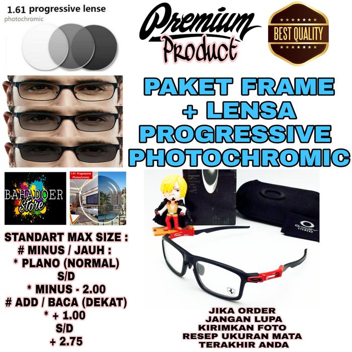 diskon 10%!! Jual Kacamata Baca Frame Oakley Dengan Lensa Progressive Photochromic - ready stock