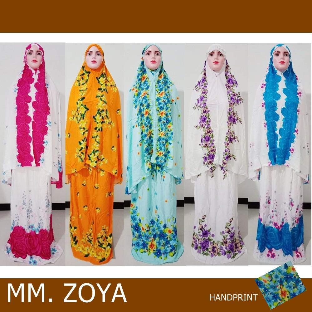 grosir blitar MUKENA DEWASA BALI ZOYA bahan katun rayon ADEM DINGIN ZOYA LEBARAN ()