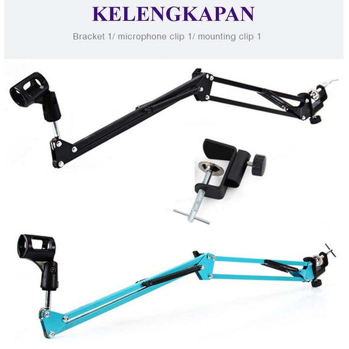 BEST SELLER - Stainless Kaki Besi Stand Meja Untuk Pegangan Mic Mikrofon Microphone