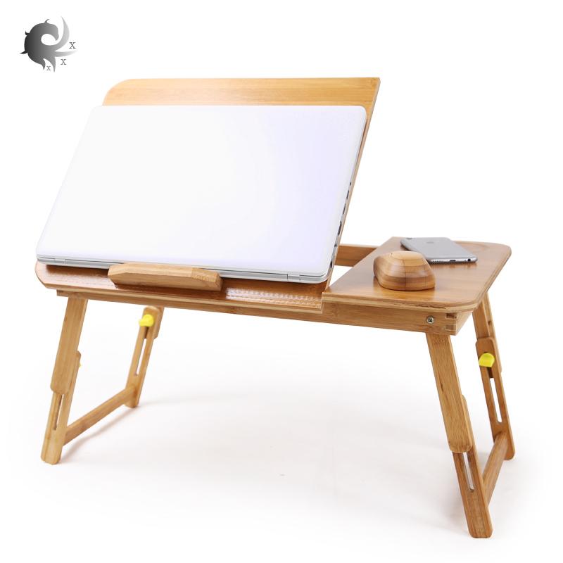 Meja laptop, sederhana, kayu solid, tempat tidur malas, meja komputer sederhana, meja lipat, meja belajar anak-anak, bahan kayu solid berkualitas tinggi, desain ergonomis, tahan lama, pengerjaan halus (55 * 35 * 29 cm)