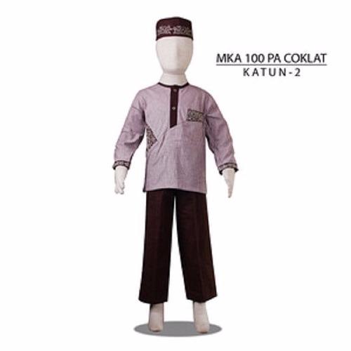 MKA100PACoklat(11-13tahun) jual baju koko anak grosir jeans