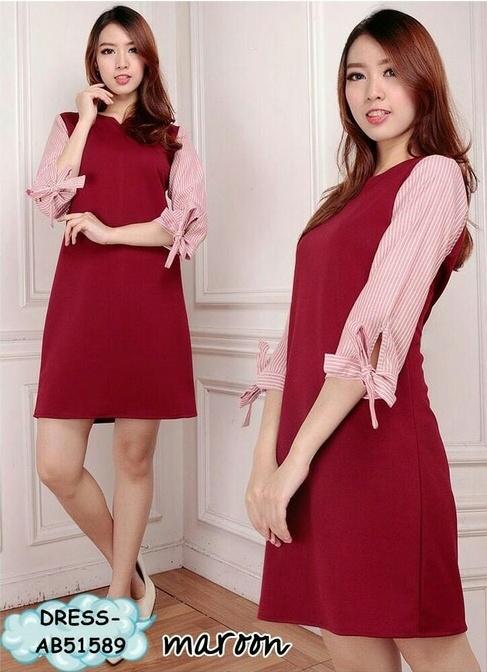 RICARDOF Dress Wanita Mila / Bahan Twiscone / Fashion Terkini / Model Trendy / Koleksi Terbaru / Dress Korea / Dress Twiscone / Terbaru