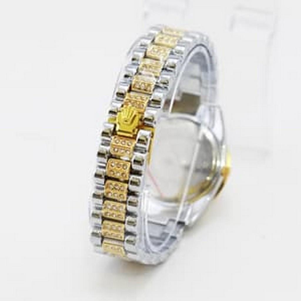 Jam Tangan Wanita / Cewek Rolex Romawi Jaring Rantai Kombinasi Gold DISKON MURAH!!!