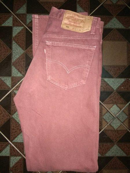 celana jeans LEVIS 501 ORIGINAL MADE IN USA SIZE 31 merah maroon
