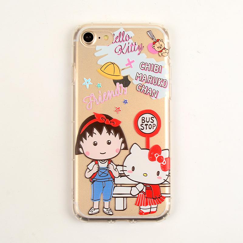 Pesanan Jepang Selubung Ponsel Apple Identitas Sarung Gel Silika Iphone8plus Kartun Bungkus Penuh Lembut