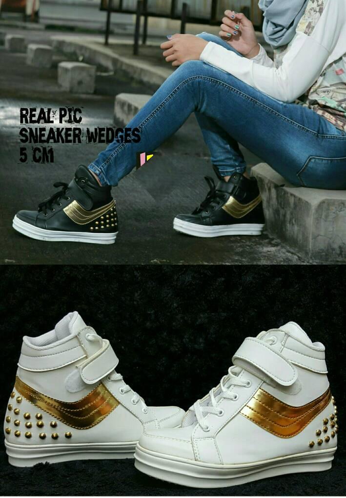 Dompet Kartu sepatu boots sneaker wedges 5cm di dalam Diskon