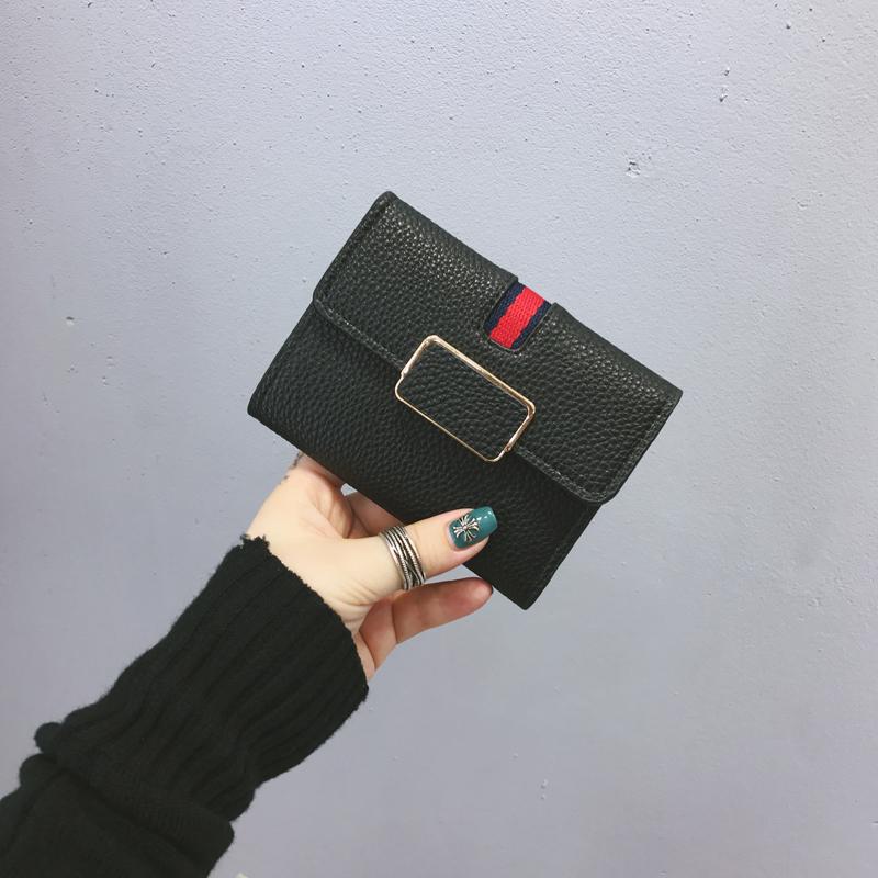 Versi Korea Dompet Wanita Model Pendek 2017 Model Baru Modis Gaya Barat Pasang Kunci Persegi Mini Netral Dompet Wanita Dompet Kartu Dompet Uang Receh