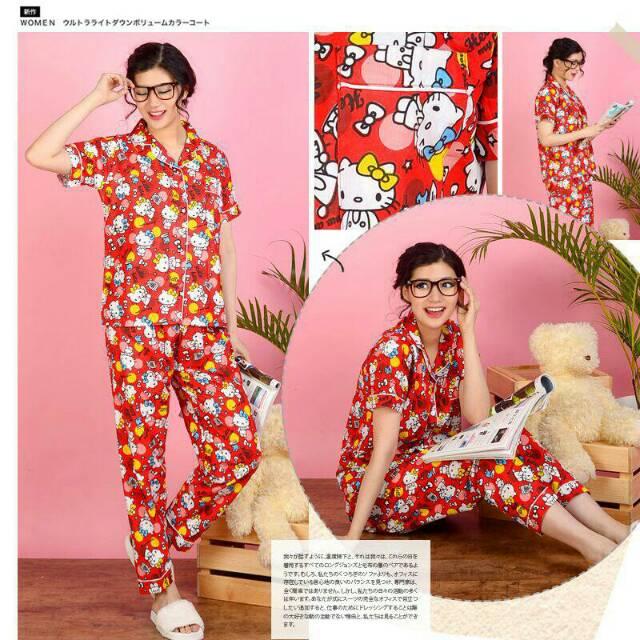 Sumber fashion jakarta - baju piyama tidur katun MINI MOS MERAH - konveksi tanah abang