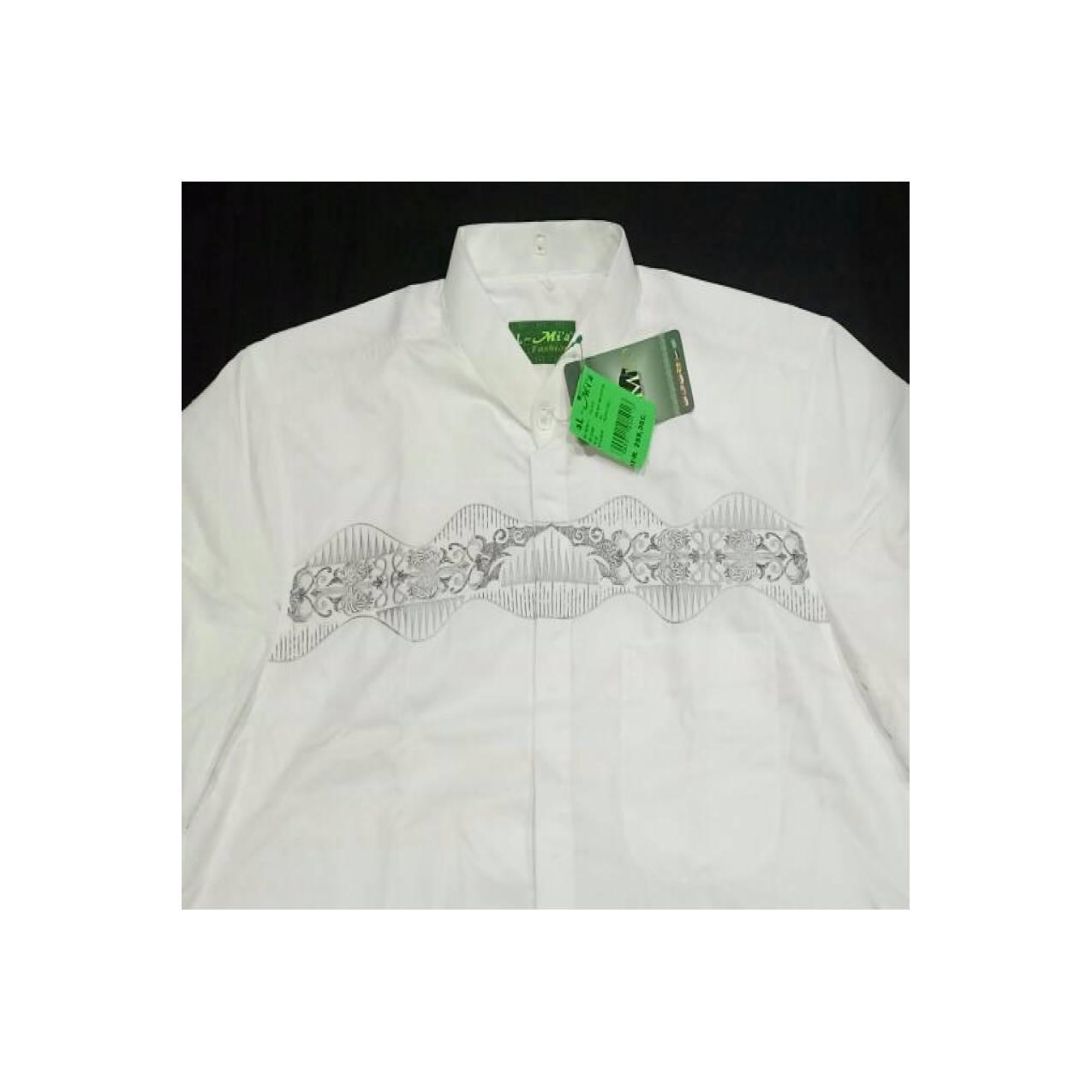 SALE Baju koko / Kemeja Koko Al-Mia putih lengan pendek 2in1