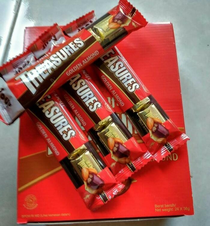 delfi treasure,treasure almond,coklat murah,coklat kiloan