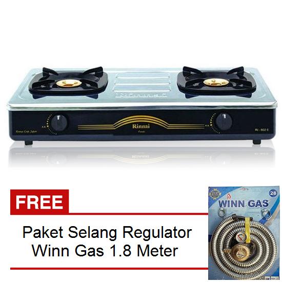 Rinnai RI-602 E Kompor Gas 2 Tungku Stainless