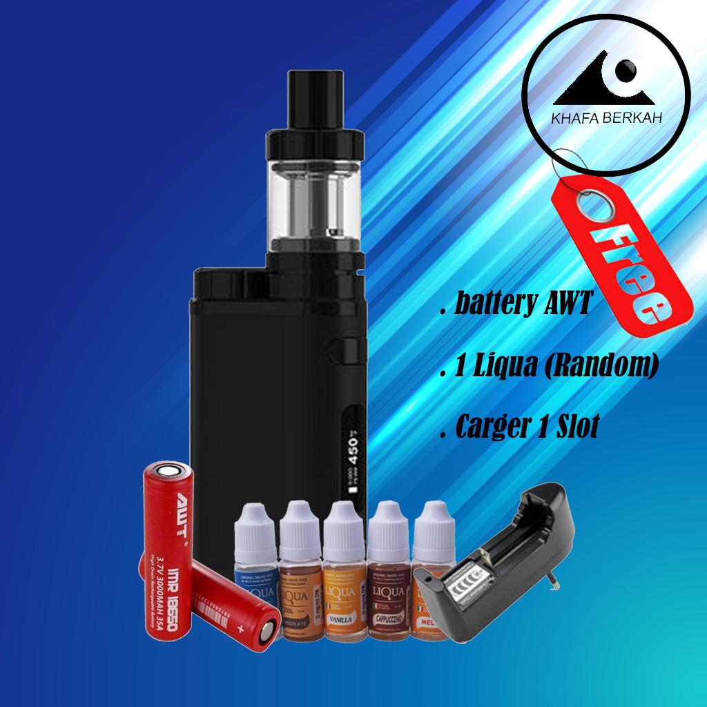 Paket Siap Ngebul Vape / Rokok Elektrik 75 W 5V Stater Kit + Carger 1 Slot + Free Baterai AWT + Liqua 10ml (Random) Terbaru Paket Siap Ngebul Vape / Rokok Elektrik 75 W 5V Stater Kit + Carger 1 Slot + Free Baterai AWT + Liqua 10ml (Random) Terbaru