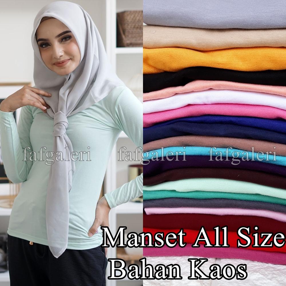 Baju Manset All Size Bahan Kaos - Baju Kaos Atasan Muslim Muslimah Baju Wanita  