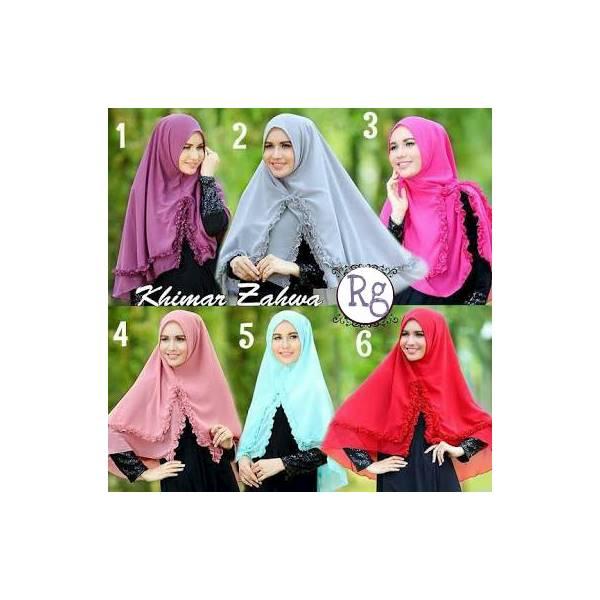 Kerudung Hijab Jilbab INSTAN KHIMAR SYARI Zahwa Renda Lucu