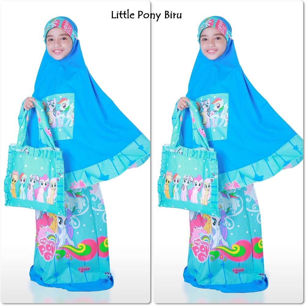 Mukena Anak Karakter Little Pony Biru XS di lapak Mukena Yumna mukenayumna