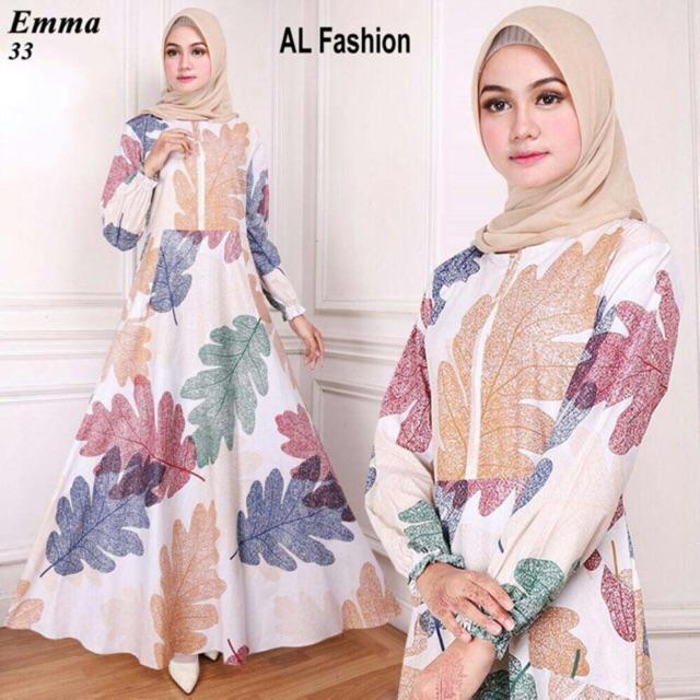AB Agen Baju Official Shop - maxi emma gamis syari busana muslim wanita pakaian murah (MAXI AJA) EMMA 23 UNGGU