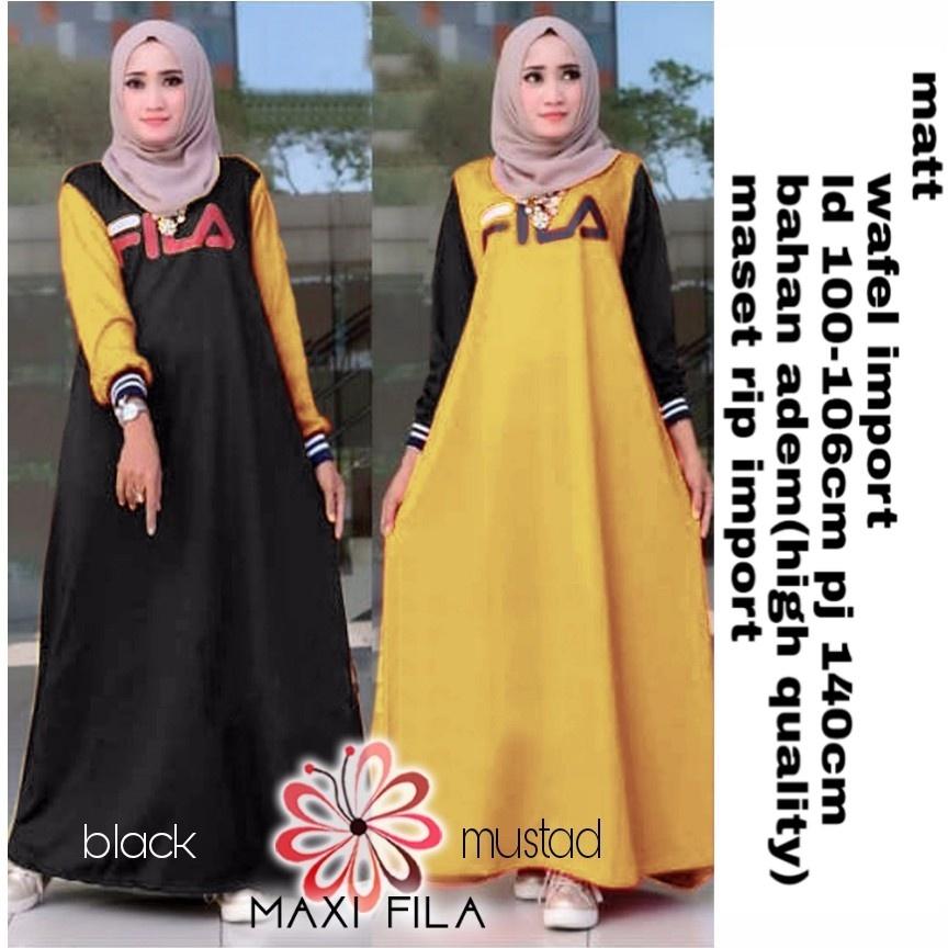 T-OS Gamis Maxi FL Kombinasi Dua Warna