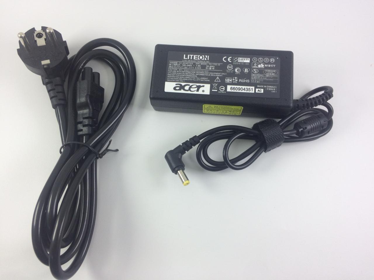 ACER Ori Adaptor Charger Laptop Notebook 19v 3.42A Kepala Kuning (5.5*1.7) Berikut Kabel Power