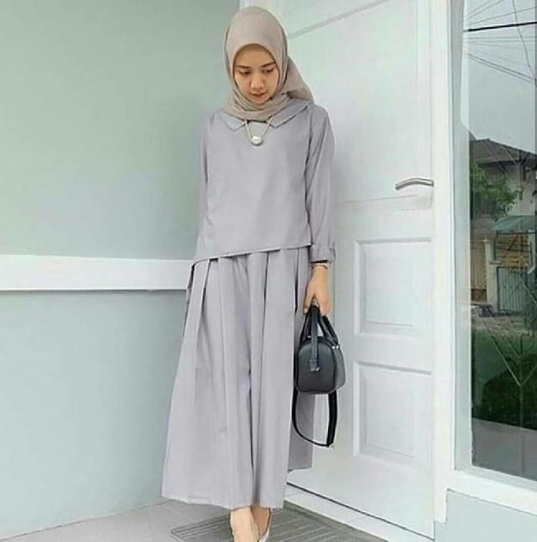 RUVAGO- DRESS WANITA GAMIS CANTIK DRESS KEKINIAN DRESS ADEM MAXI WANITA DEWASA MURAH HIGH QUALITY ZAITUN