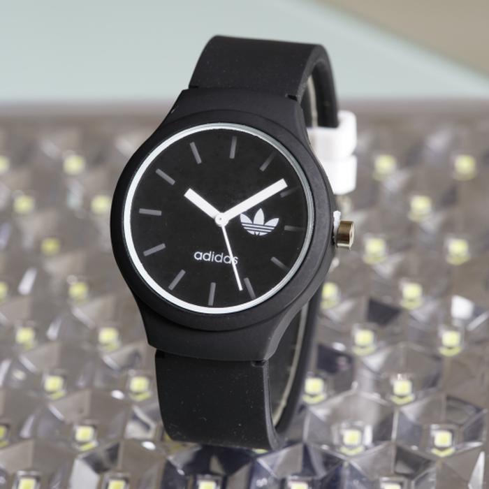 Jam Tangan Pria / Wanita Murah Adidas SK2845 Rubber Black White