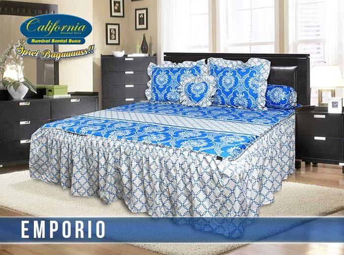 SPREI CALIFORNIA RUMBAI EMPORIO No.1 KING 180 SEPRAI BATIK BIRU KAWUNG Exclusive