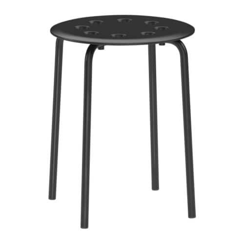 IKEA MARIUS Bangku, putih hitam dan merah