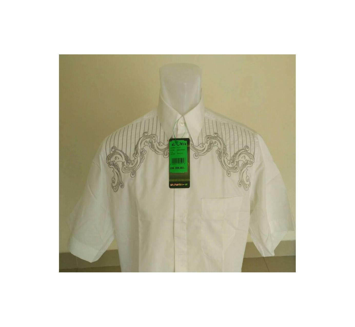 Baju koko / Kemeja Koko Al-Mia putih lengan pendek 2in1 Limited
