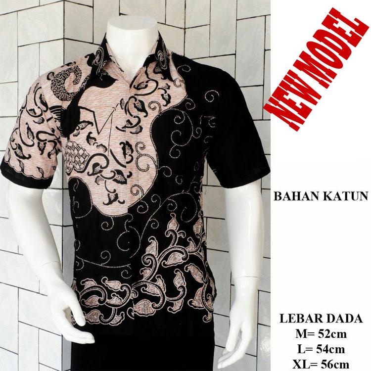 Batik Pekalongan Hitam Model New Bahan Katun Halus Modern Design - JG02 -