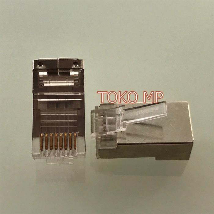 Diskon 10%!! Connector Rj45 Cat6 Plat Besi-Amp Min Order 4 Biji