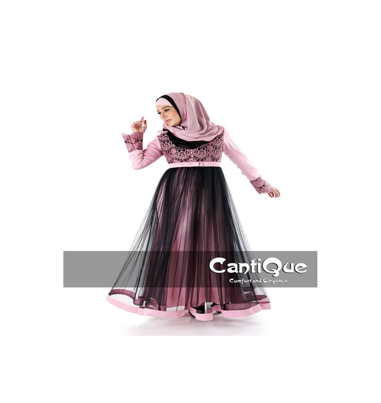 Baju Muslim Gamis Pesta Dress Terusan Hamil Menyusui Kondangan Pink