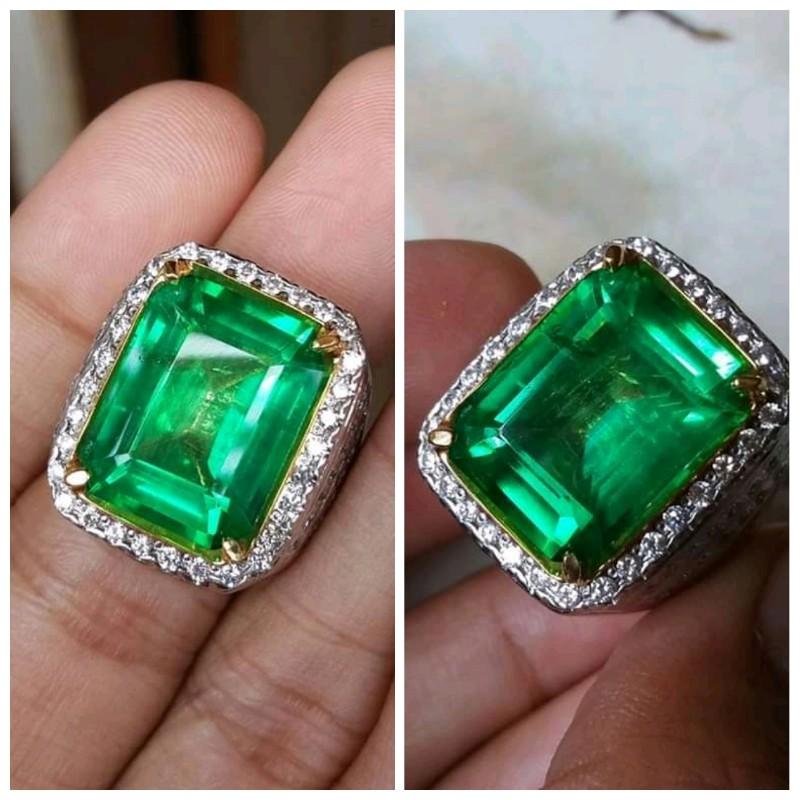 Cincin Natural Zamrud Colombia Elegan dan Mewah