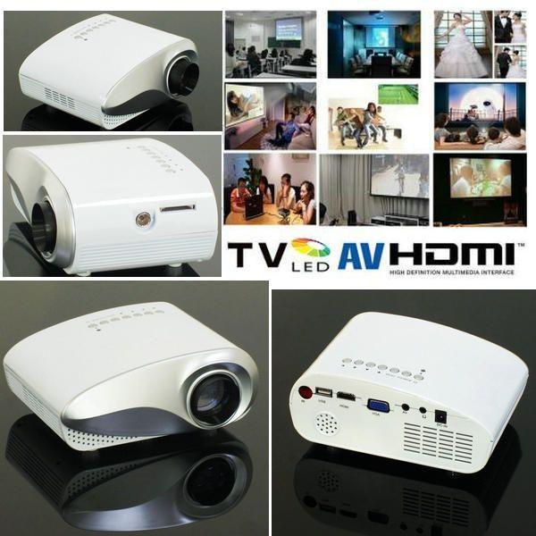 Infokus TV TUNER Proyektor Mini LED HD 1080p TV TUNER Projector Film Bola Nobar Video 1200 lumens dengan HDMI/SD/USB/Audio/VGA/AV untuk Home Teater Notebook Ponsel Pintar Android Termurah dan Tercanggih Elektronik Rumah Bioskop
