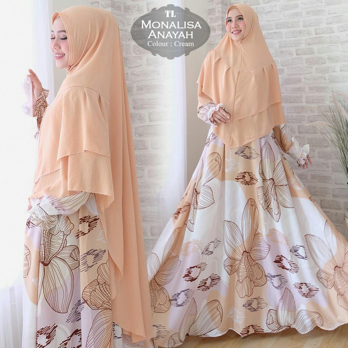 Humaira99 Baju Gamis Syari Jumbo Dress Hijab Muslimah Longdress Atasan Wanita Monalisa XXL Anayah
